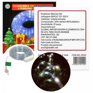 Pisca Natal Mangueira 180 Leds Branco Sequencial 10M Bivolt Decoração