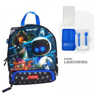 Mochila Escolar Infantil Thermo Astro Bot Playstation com Lancheira 32X24X12Cm - Dermiwil