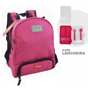 Mochila Escolar Infantil Thermo Container Kids Rosa com Lancheira 32X24X12Cm - Dermiwil