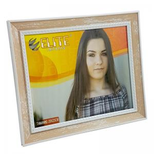 Porta Retrato Plástico 15X20 Horizontal Vertical Reto Branco Rústico - Elite
