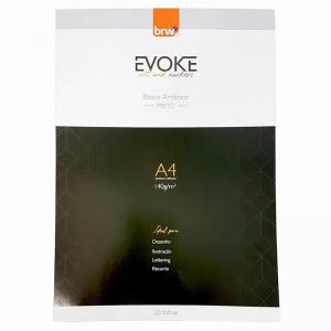 Bloco Artístico Evoke Preto A4 140G Desenho 20 Folhas