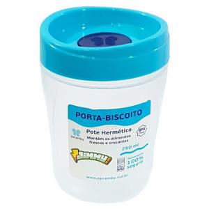 Pote Plástico Hermético para Biscoito Jimmy Kid Azul 250Ml - Panamby