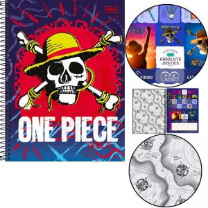 Caderno 16X1 256 Folhas Bolsa e Adesivo One Piece - Tilibra