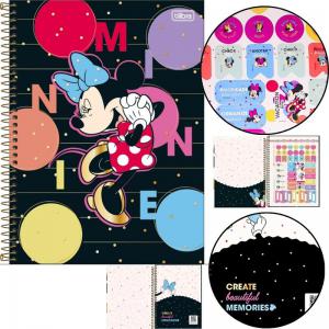 Caderno 12X1 192 Folhas Bolsa e Adesivo Minnie Mouse - Tilibra