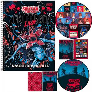 Caderno 10X1 160 Folhas Bolsa e Adesivo Stranger Things - Tilibra