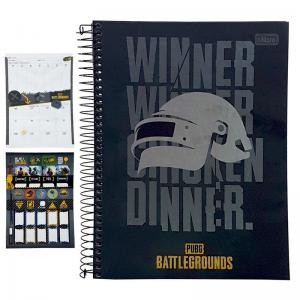 Caderno 10X1 160 Folhas Bolsa e Adesivo Pubg - Tilibra