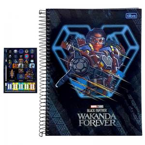 Caderno 10X1 160 Folhas Bolsa e Adesivo Black Panther - Tilibra
