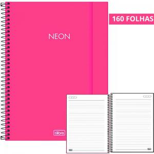 Caderno 10X1 160 Folhas Sem Bolsa Neon Pink - Tilibra