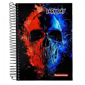 Caderno 15 Matérias 300 Folhas Capa Dura Espiral Dark Day Unidade - Panamerica