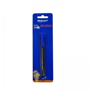 Borracha Caneta com Refil Mercur Azul Blister
