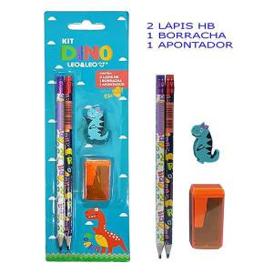 Kit Escolar Dino Leonora 4 Peças Infantil