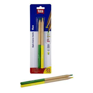 Lápis Marca Texto Fluorescente Verde e Amarelo com 2 Unidades - Tris