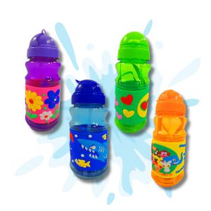 Garrafa Plástica com Canudo e Alça Decorada 400Ml - Amigold