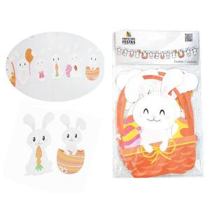 Varal Decorativo Páscoa Coelhos e Cenouras