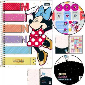 Caderno 10X1 160 Folhas Bolsa e Adesivo Minnie Unidade- Tilibra