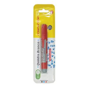 Marcador Vermelho Quadro Branco Compacto Escolar