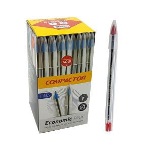 Caneta Esferográfica Vermelha Compact 0.8Mm Pacote 50 Unidades