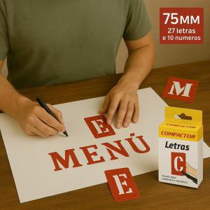 Letras e Numeros para Cartazes 75Mm com 37 Pcs - Compactor