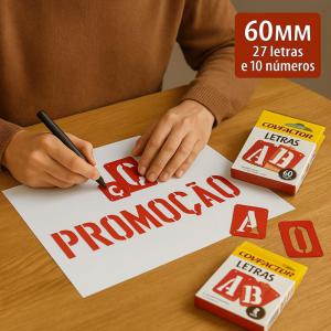 Letras e Numeros P/Cartazes 60Mm C/37 Pcs - Compactor