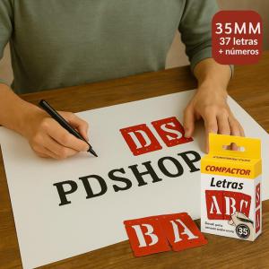Letras e Numeros P/Cartazes 35Mm C/37 Pcs - Compactor