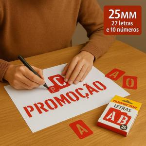 Letras e Numeros P/Cartazes 25Mm C/37 Pcs - Compactor