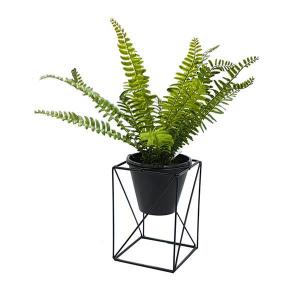 Samambaia Artificial Vaso Plástico Suporte Metal 42Cm