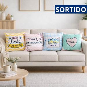 Almofada Pelucia Mãe com Frases Dedicatórias 36X36Cm Grande Sortidas - Manuque