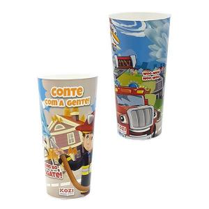 Copo Plastico Infantil Bombeiro 350Ml - Kozi