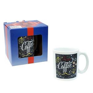 Caneca Ceramica Decorada 280Ml na Caixa com Frase Amo Coffee - Pergorin