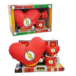 Kit Presente Flash: Almofada Coração, Caneca e Chaveiro