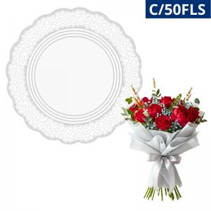 Plastico Emb.flores Redondo 48Cm Rechilieu Branco .C/50Fls  Cromus