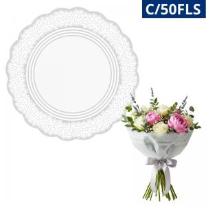 Plastico Emb.flores Redondo 48Cm Isabelle Branco .C/50Fls  Cromus