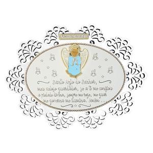 Mandala Santo Anjo Azul Mdf Decorada  -Atual Artig. Relig.
