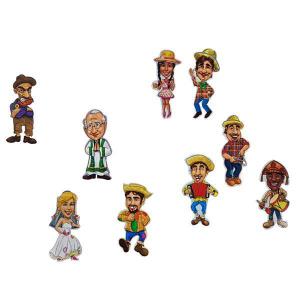 Enfeite de Mesa Papel Cartão Familia Caipira C/20 Pecas- Kaixote