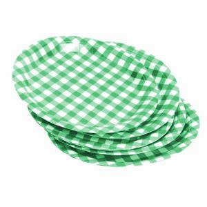 Prato Papel Cartão Xadrez Verde 18Cm Pequeno com 8 - Kaixote