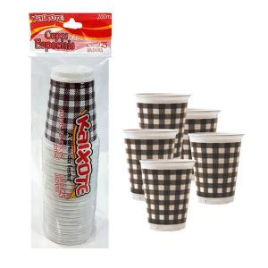 Copo Descartavel Xadrez Marrom 200Ml com 25 - Kaixote