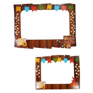 Painel para Foto Festa Junina Quadro Arraia com 2 Peças 69X49 e 40,8X31Cm - Kaixote