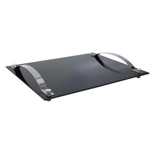 Bandeja de Vidro Preta Retangular com Alça Inox 4X40X30Cm Média - Fabbri