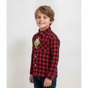 Camisa Xadrez Festa Junina Flanela Manga Longa Infantil Tamanho 8 - Magedu