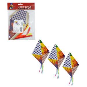 Balao Decorativo Papel Eco Festa Junina Xadrez e Fitas com 3 Peças 25Cm - Kaixote