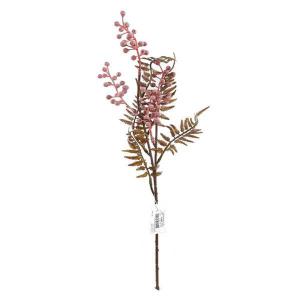 Galho Samambaia com Frutos Rosa 48Cm