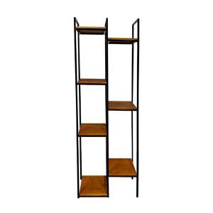 Prateleira 5 Cubos Madeira Preto Decoração Moderna 160Cm
