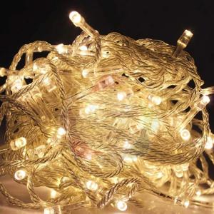 Pisca Natal Led Branco Quente 100 Lamp.seq. Fio Transp. 127V/9 Mt