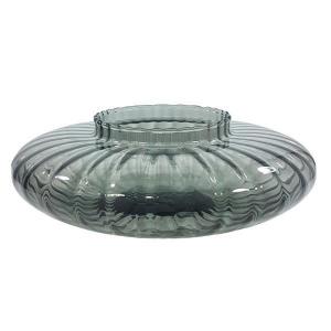 Vaso Vidro Terrario Rigado Onix Translucido 10X31Cm