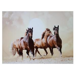 Quadro Decorativo Cavalos Selvagens 100X150Cm Elegante