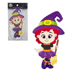 Display P/Mesa Decorativo Halloween Cute Bruxa 18Cm Unidade