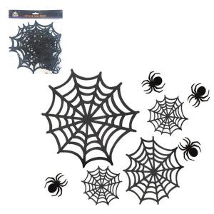 Painel Decorativo E.v.a Halloween Teias com 9 Peças