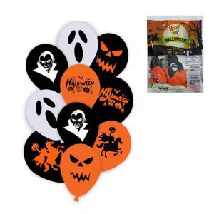Balão Liso N.12 Redondo Temáticos Halloween Monster Sortidos Pacote com 10 Unidades