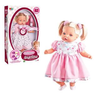 Boneca Bebe Colecao Angelina Bela Bambina Fala 62 Frases 50Cm