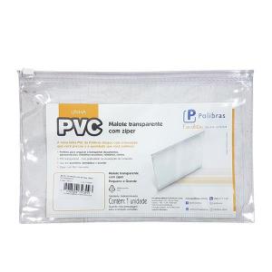 Malote Cristal Pvc Pequeno Zíper Seguro 150X245Mm